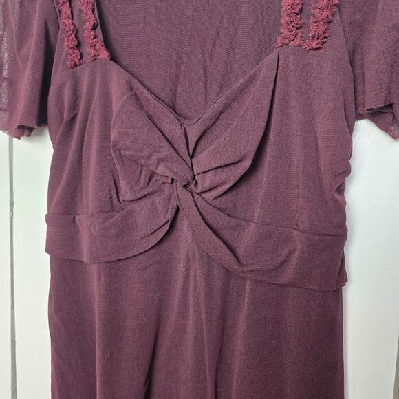 Weston Wear Sheer Silk Blend Purple Babydoll Sweetheart Top Size L Whimsigoth - Picture 3 of 9